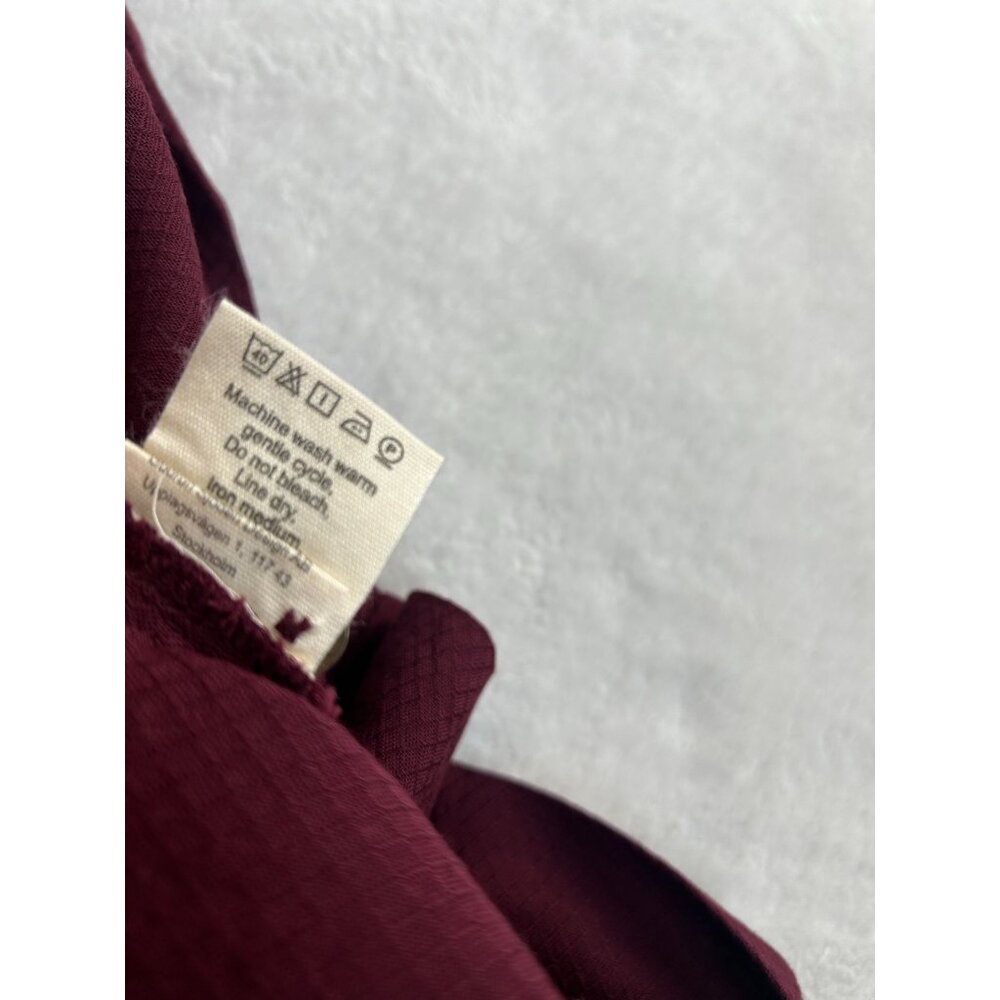 Gudrun Sjödén Womens Benedita Woven Dress Organic Cotton Large Burgundy New $104 - Picture 6 of 9